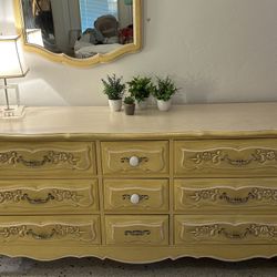 French Provincial Dresser And Mirror 