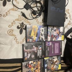 Play Station 2 With 6 Games 