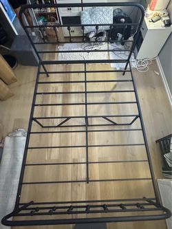 Black Full Metal Bed Frame with Headboard & Footboard