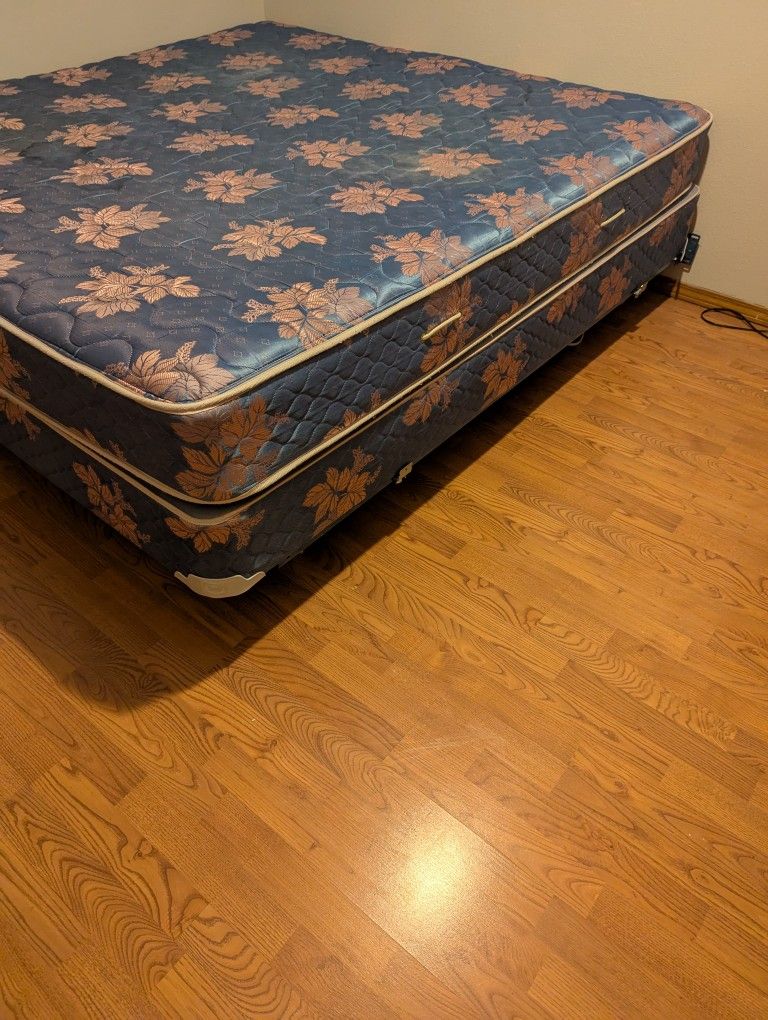 FREE California King Mattress & Box Spring w/Metal Bed Frame