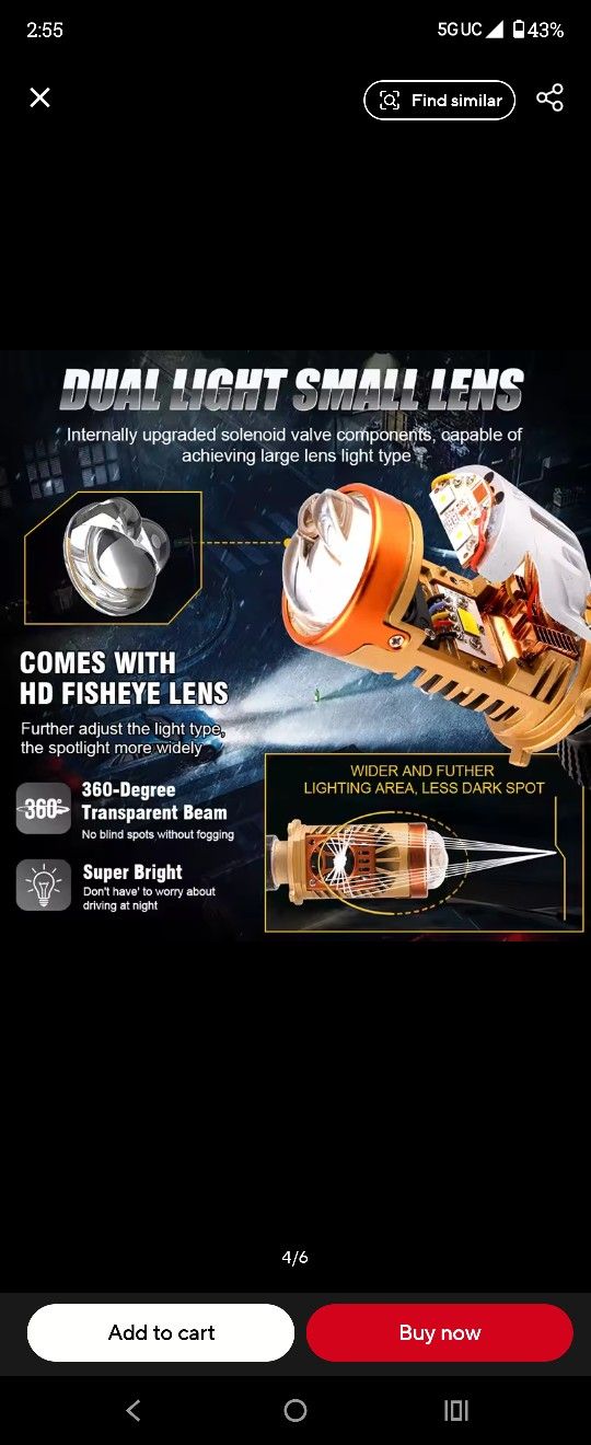 H4 Led Headlights Brand New 3 Color In One Bulb Rare!!!! 