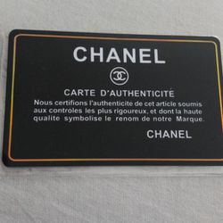 Carta De Autenticidad Chanel