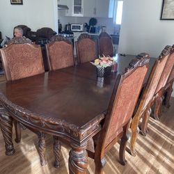 12 piece wooden dining table set with chairs