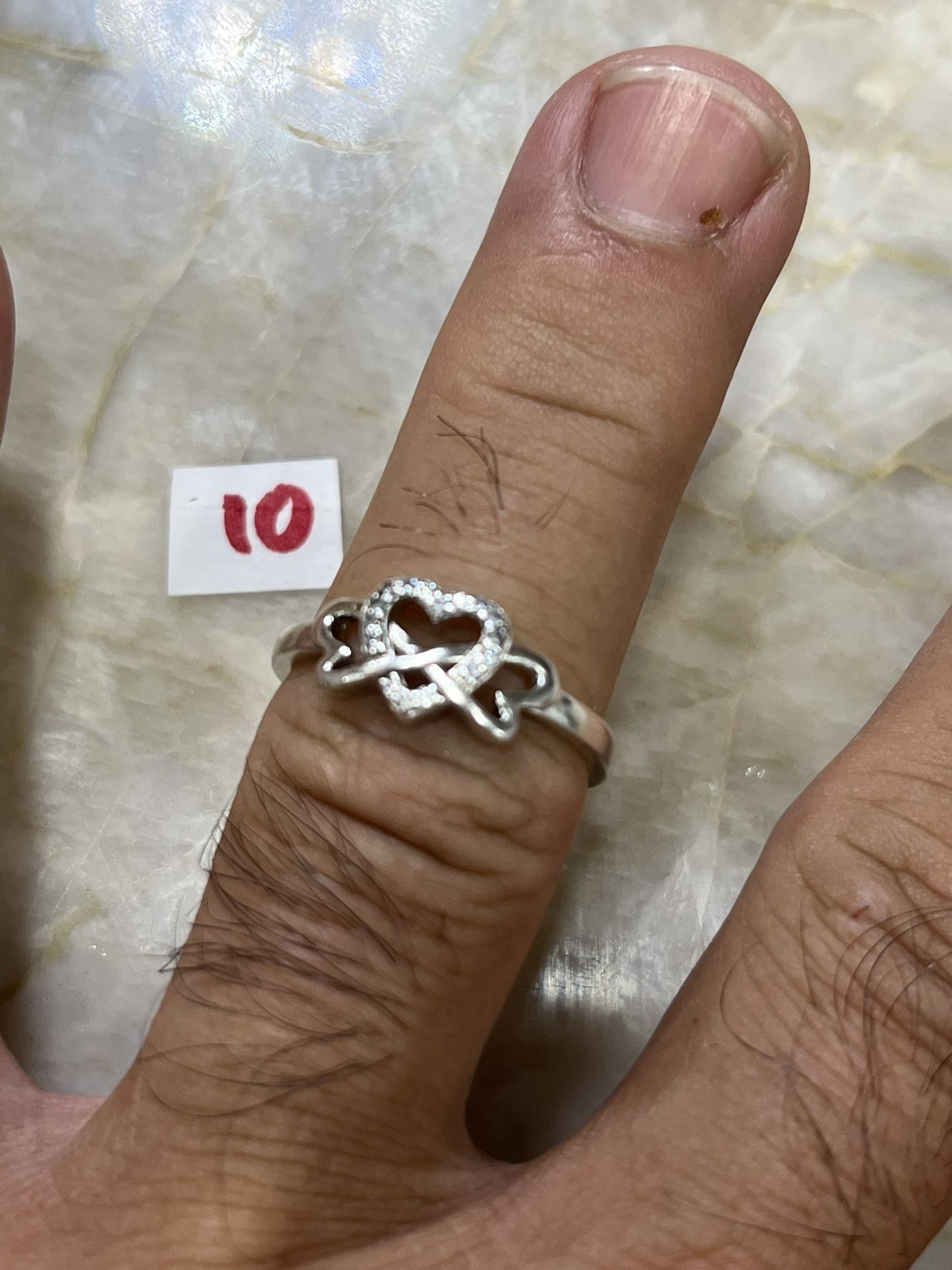 925 Sterling Silver Wedding Ring Size 10