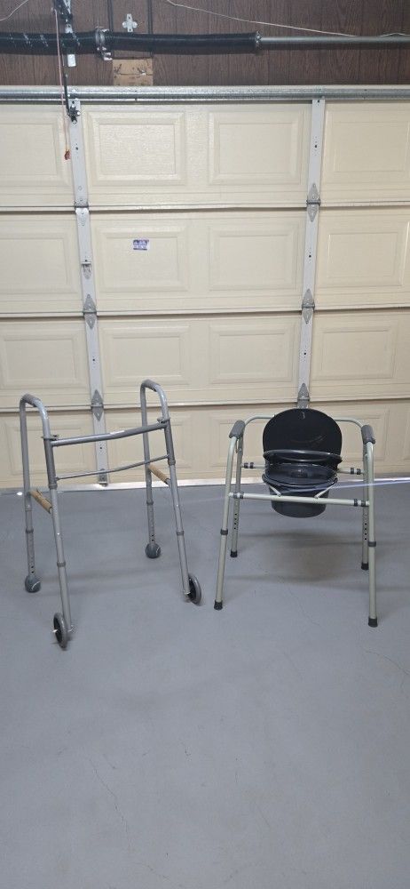 Foldable Bedside Toilet Commode & Walker. $20 /ea