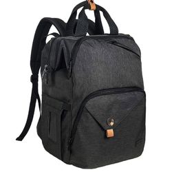 Hap Tim Diaper Bag Backpack,Large Capacity Travel Back Pack Maternity Baby Nappy Changing Bags, Double Compartments with Stroller Straps,Waterproof,Bl