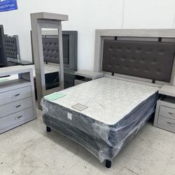 New Grey Bedroom Set (King/Queen/Full)