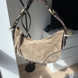 Vintage Suede Hobo Coach