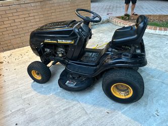 Yard machine riding lawnmower.