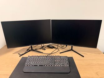 2 MONITORS 24INCH WITH KEYBOARD
