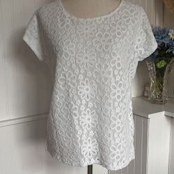 White Floral Lace Top