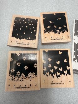 Gently falling Stampin' Up! Wood Rubber Stamp Set of 4