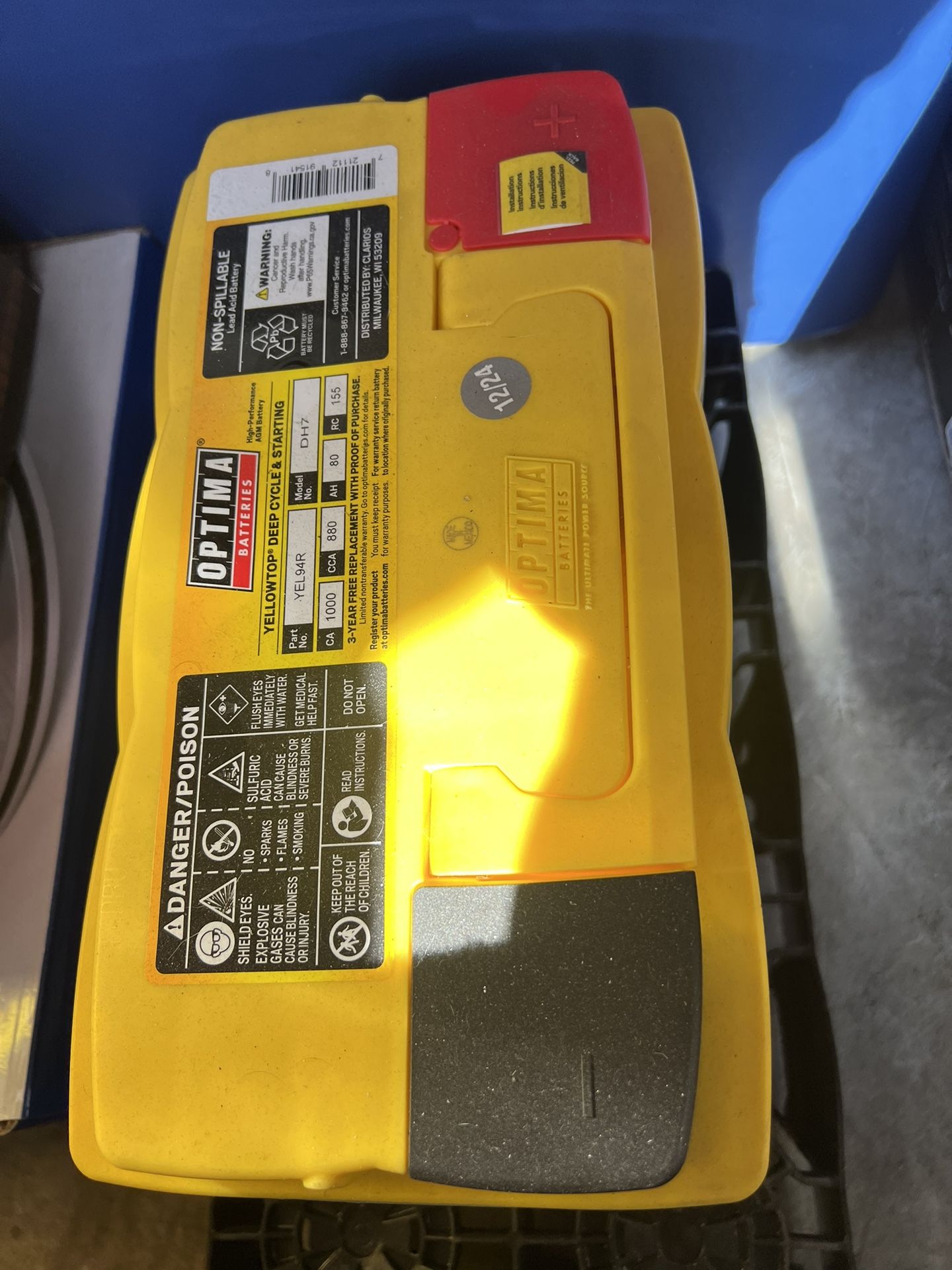 Yellow Top optima battery ( “New” ) Yel94R