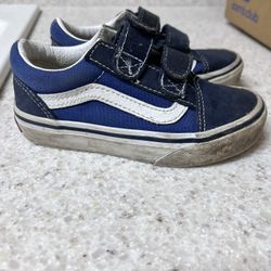 Kids Toddler Vans Size 11 Blue And White Velcro 