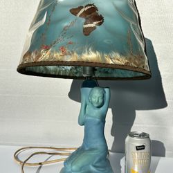 Van Briggle Blue Damsel Lamp