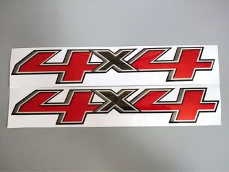 (2x) 2018 4x4 Decals F18 stickers Parts Chevy Silverado GMC Sierra Bed FG4Y0