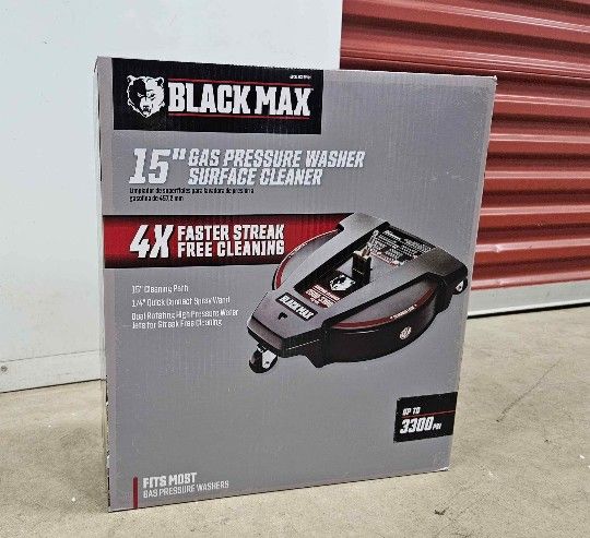 Black Max 15-Inch 3300 PSI Gas Pressure Washer Surface Cleaner