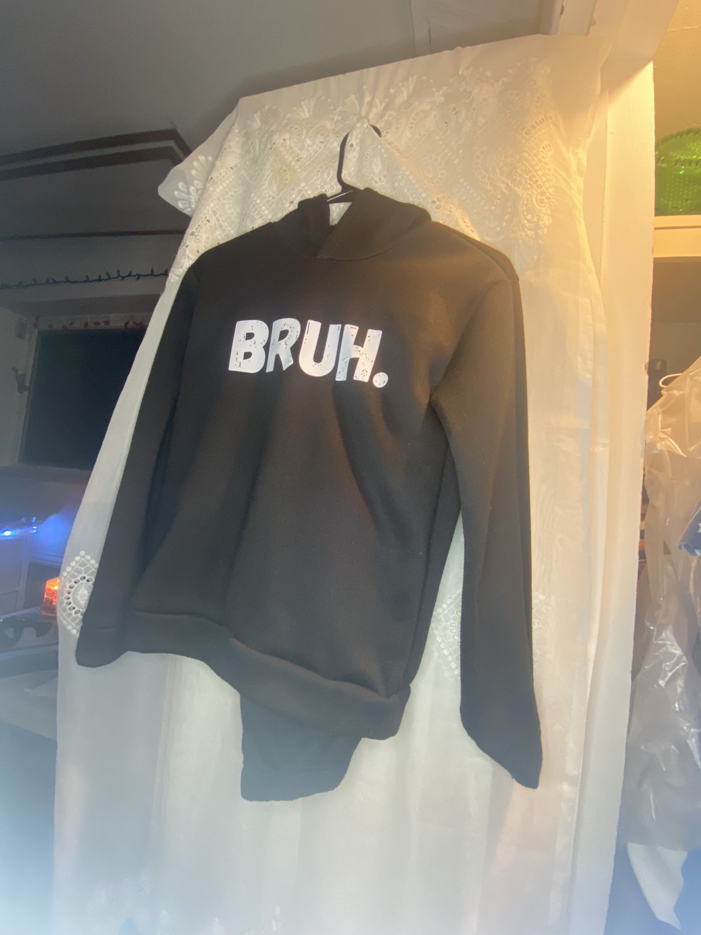 Two-Piece BRUH Hoodie Sweatsuit Outfit Size 8/10