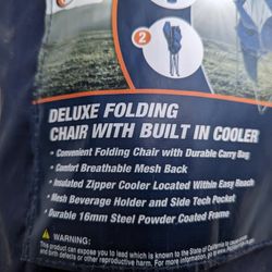 Deluxe Folding chair with cooler. 

