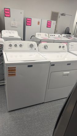 Used Maytag washer and dryer set. 1 year limited warranty