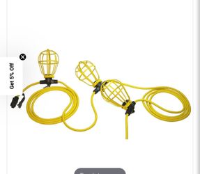50 ft. 4-Socket String Caged Work Lights