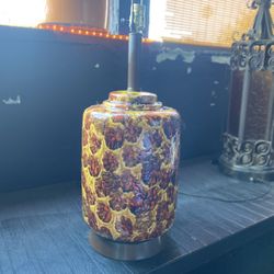 Vtg Mid Century Modern glazed ceramic table lamp