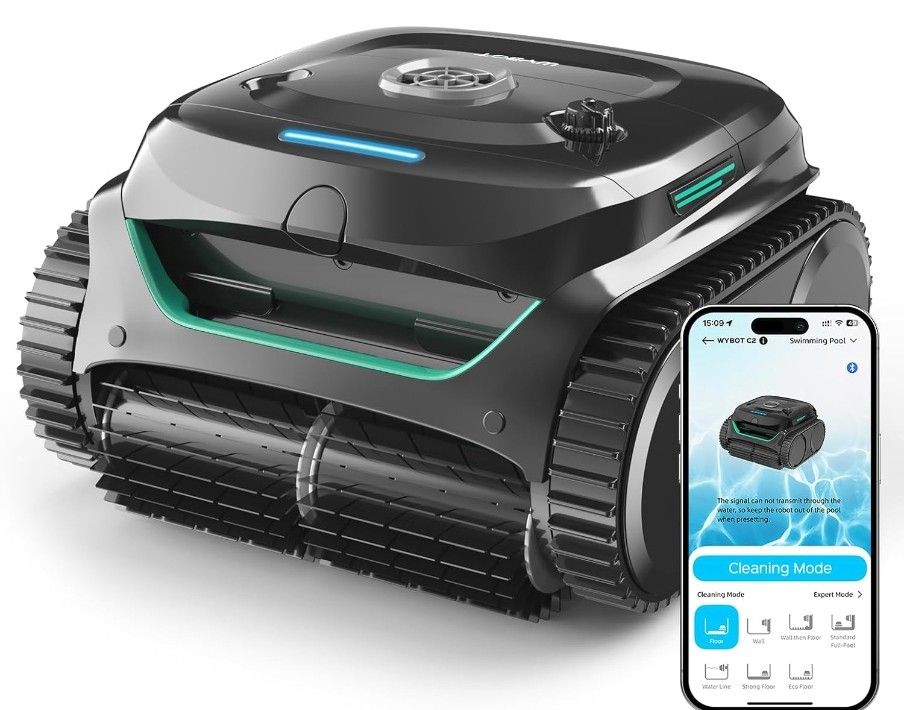 2025 New) WYBOT C2 Cordless Robotic Pool Cleaner, Pool Vacuum for Inground Pools up to 2512 Sq.ft