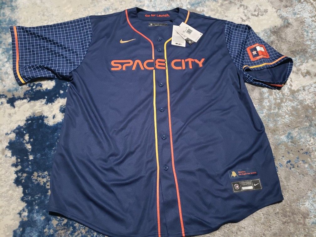 Nike Houston Astros Alex Bregman Space City Jersey Men’s 2XL Blue Polyester NEW
