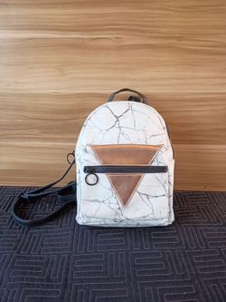 Faux leather mini backpack