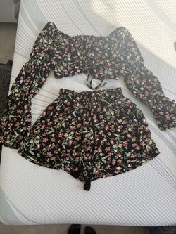 Floral Top And Shorts Set