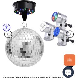 Disco Ball 12 Inch with DJ Light Set Optional Color