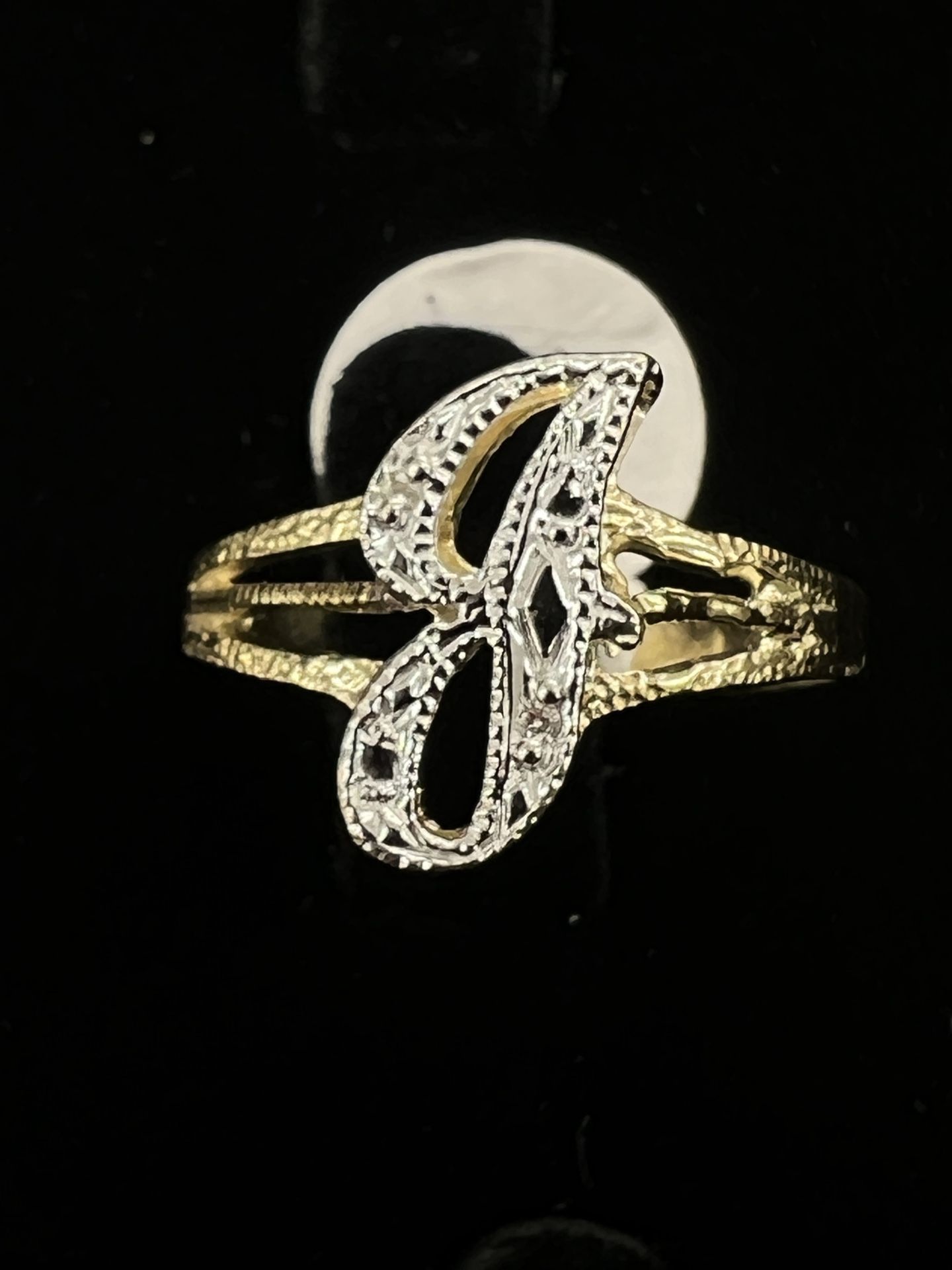 $175 Two Tone J Gold Ring 