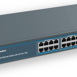 24 Port Gigabit Ethernet PoE Switch with 2 Uplink Gigabit Port #4286E R6