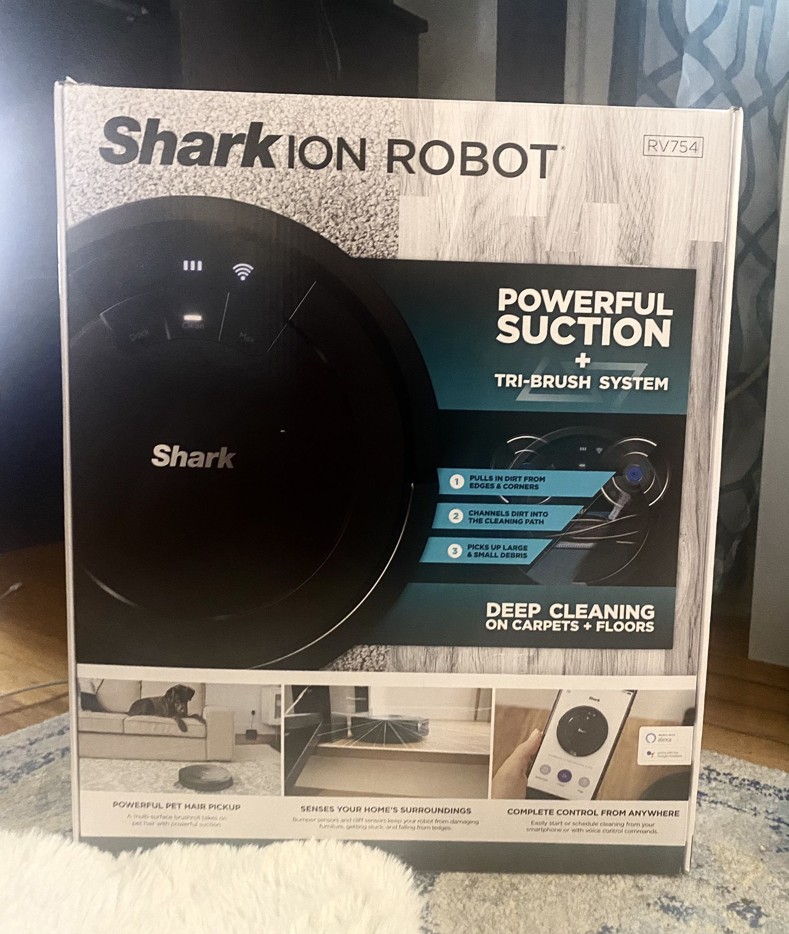 Vacuum Sharkion Robot Tribrush Cleaning System 