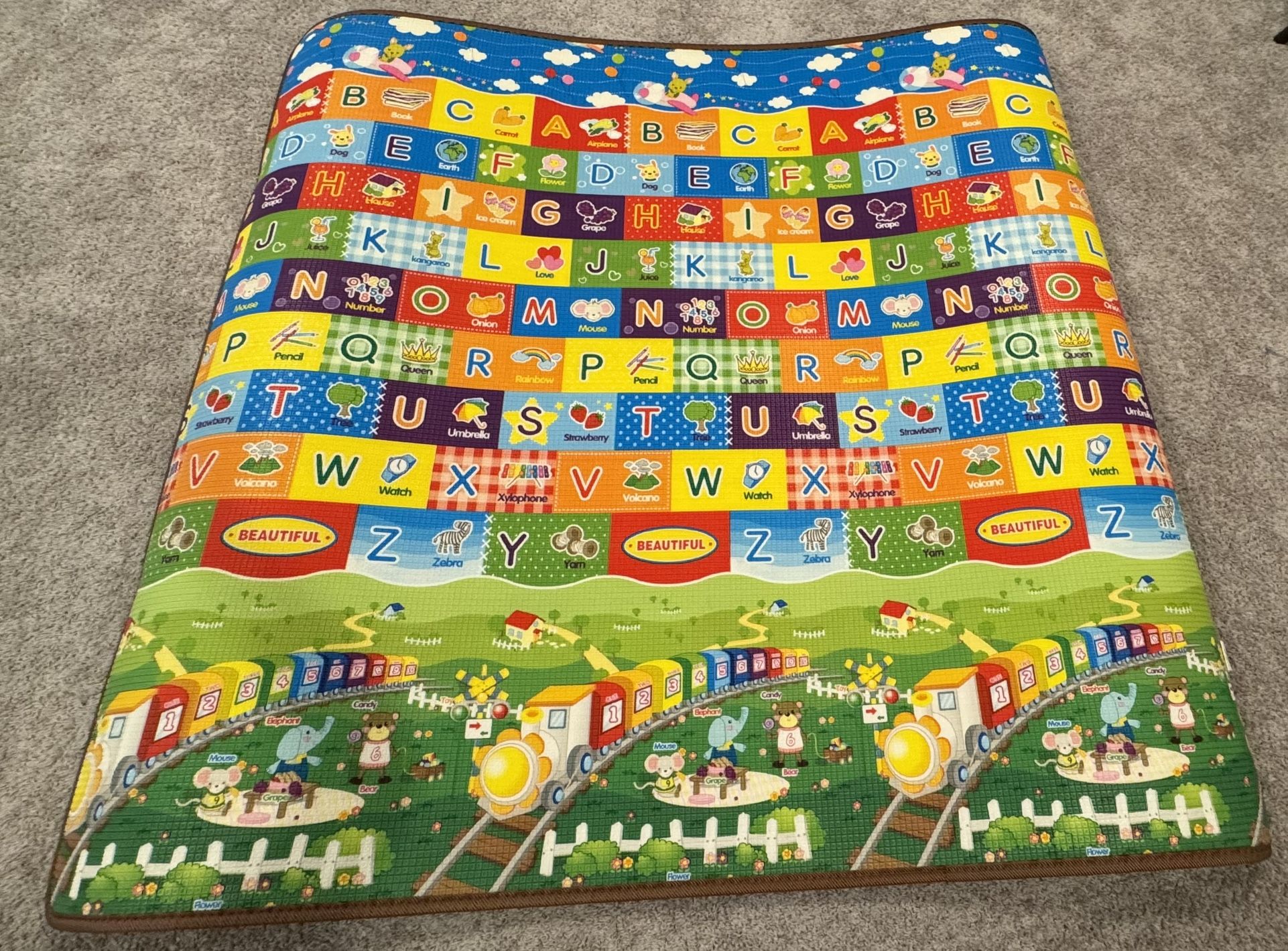 Baby Play Mat, Foam Floor Gym Rug, Non-Toxic, Non-Slip, Reversible, Waterproof, Great for Children,