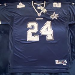 NEW Reebok On Field Dallas Cowboys L. Brown #24 Jersey 3XL +2 Length Stitch Blue
