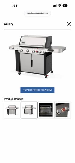 Weber® Genesis 4-Burner Stainless Steel Smart Freestanding Liquid Propane Grill