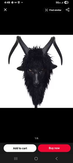 Black Demon Goat Mask with Horns and Fur