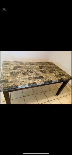 Faux Marble Top Dining Table