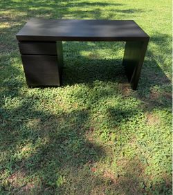 Black computer desk wood