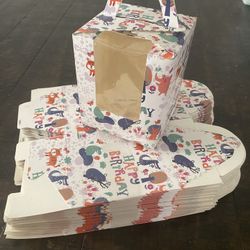 50 Cajitas de cumpleaños con ventanitas