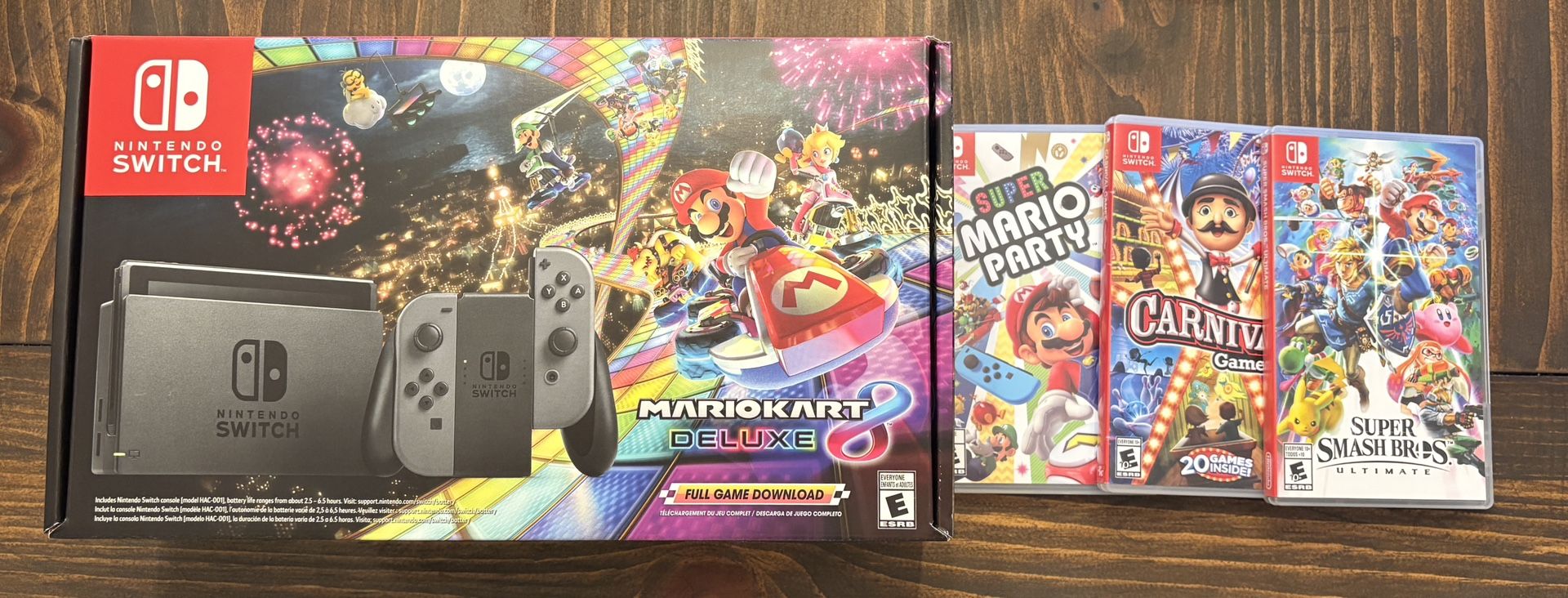 Nintendo Switch Bundle W/ 4 Extra Games