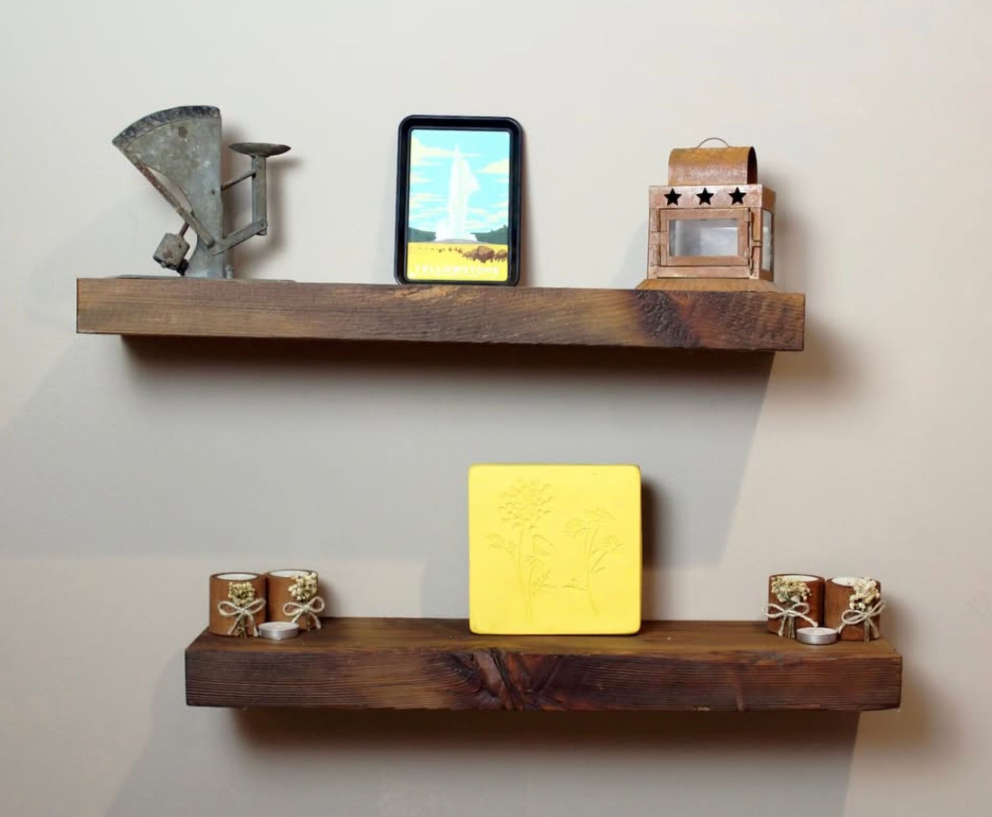 Set Of Wooden Floating Shelves