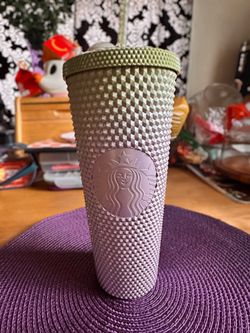Matcha Lavender Studded Starbucks tumbler With Straw