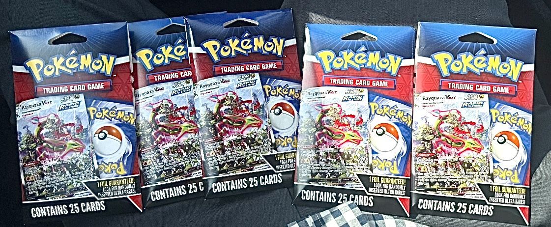 5 Unopened 25 Card Packs Of Pokémon Trading Game