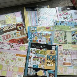 Large Lot Of Baby Scrapbook Sticker And Paper Packs