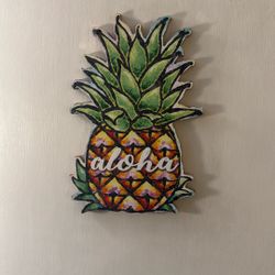 Maui Gold Pineapple Aloha Wooden Placard 