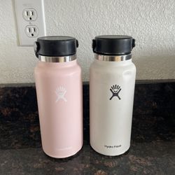 Pink And White Hydro Flask
