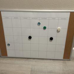 White Woodgrain Dry Erase Board Planner