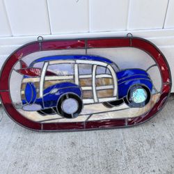 Surfer/ Woody Glass Art